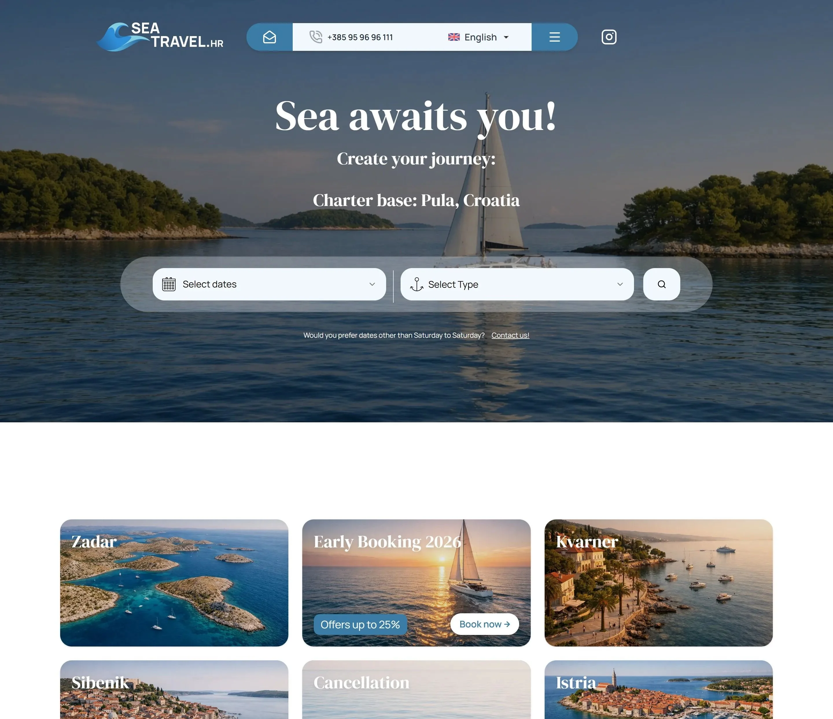Sea Travel Croatia yacht charter and boat rental homepage